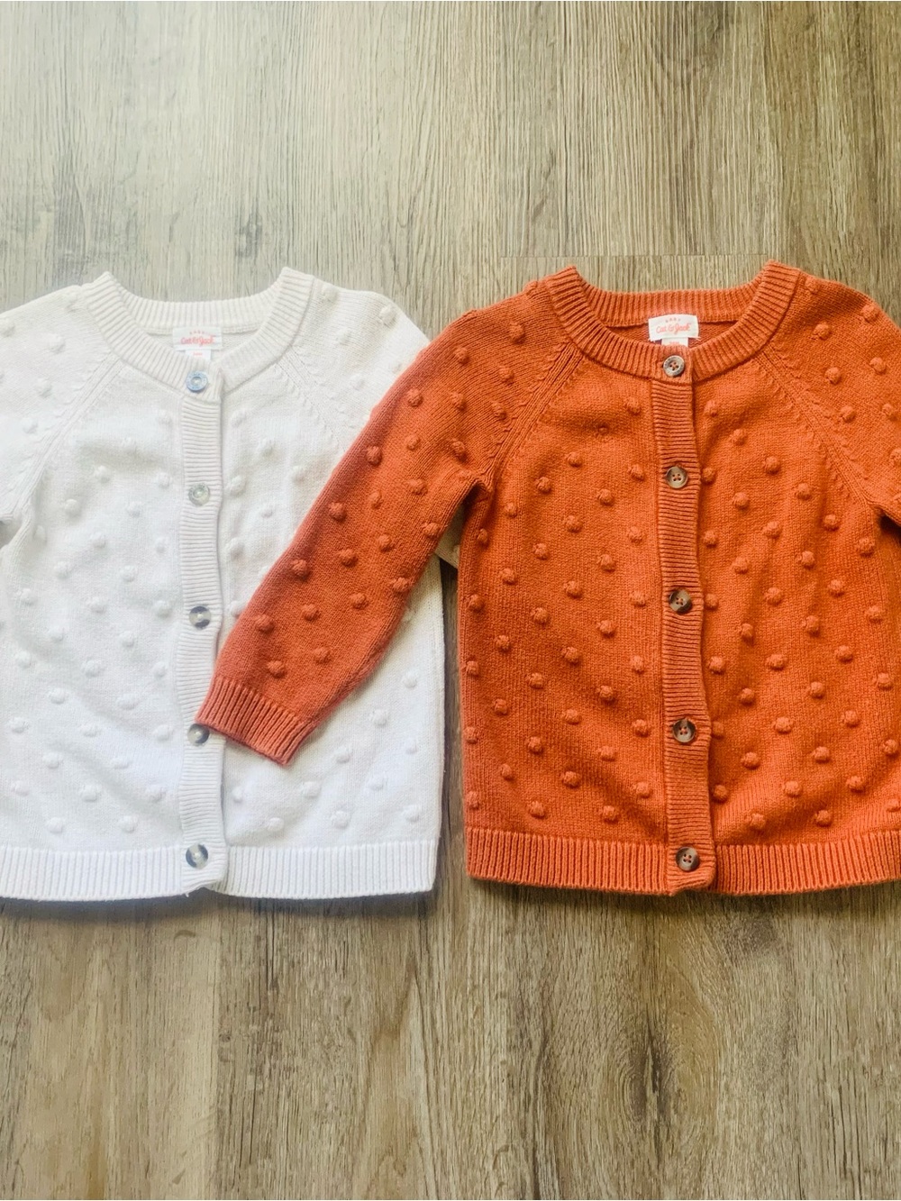 Target Cat & Jack Bobble Sweater Cardigan Size 24 Months Cream and Burnt Orange